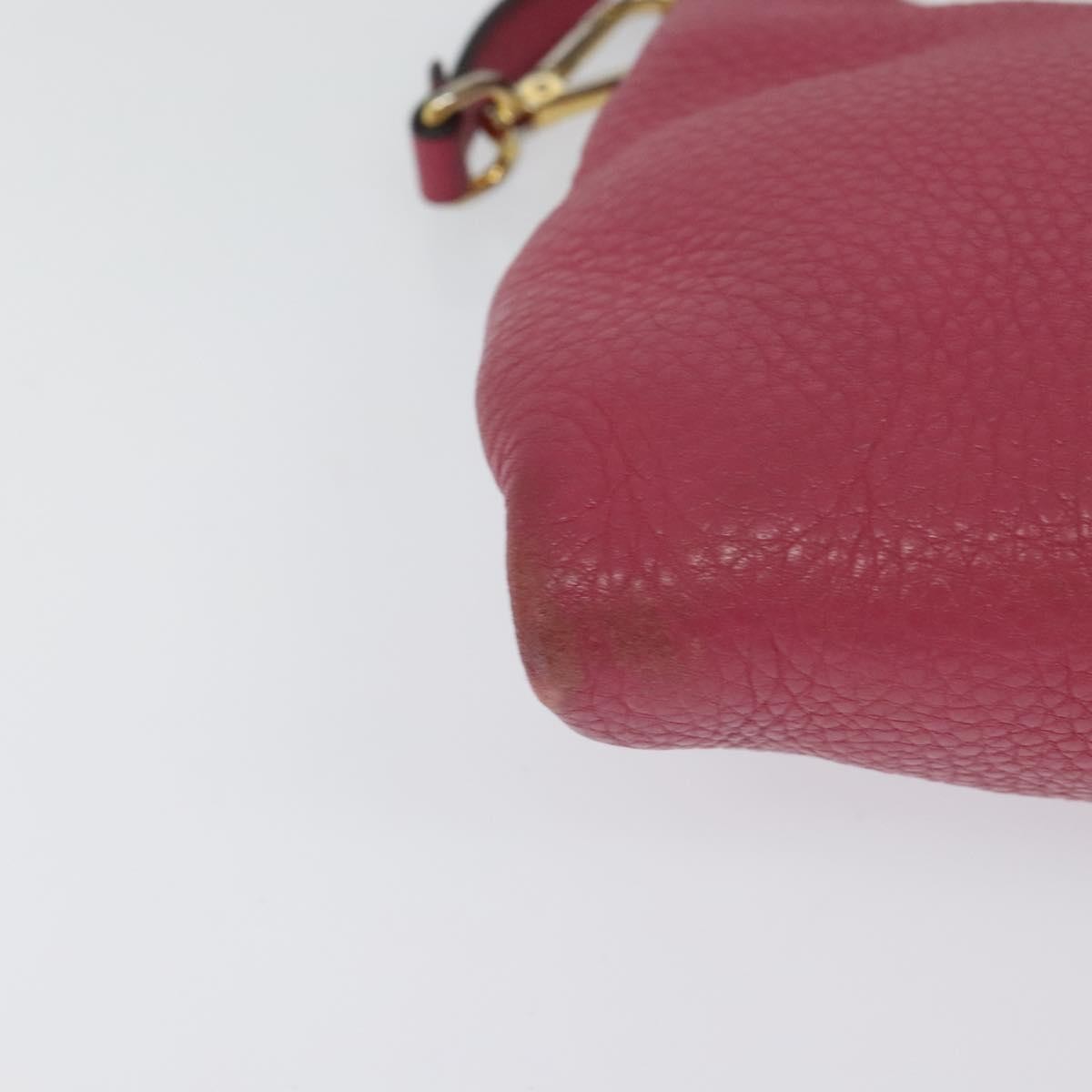 Prada PRADA Shoulder Bag Leather Pink Gold Authentic BD1620
