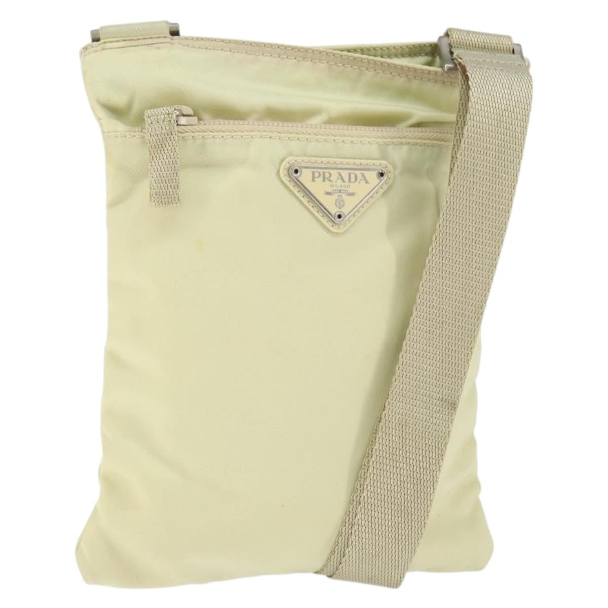 Prada PRADA Shoulder Bag Nylon Ivory Silver Authentic 146915