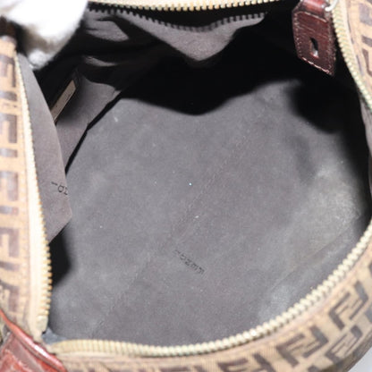 Fendi FENDI Zucchino Canvas Hand Bag Beige Gold Authentic ka2154