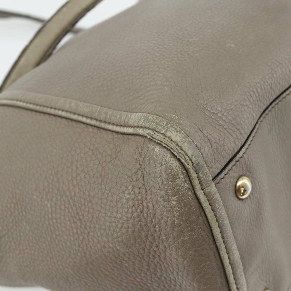 Gucci GUCCI Soho Hand Bag Leather Gray Gold 282309 Authentic 178647