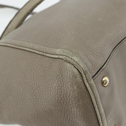 Gucci GUCCI Soho Hand Bag Leather Gray Gold 282309 Authentic 178647