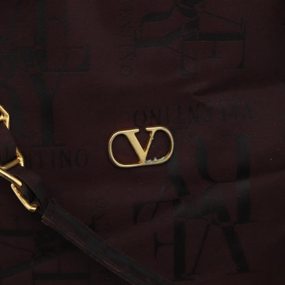 Valentino VALENTINO Chain Hand Bag Nylon 2way Bordeaux Gold Authentic bs34111