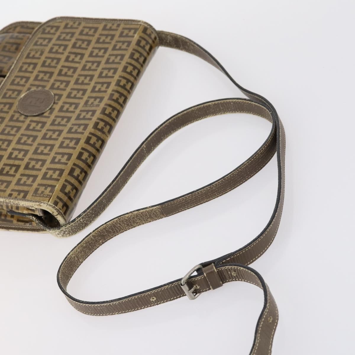 Fendi FENDI Zucca Canvas Zucchino Canvas Hand Bag Enamel 2 Set Black Brown Authentic hk3167