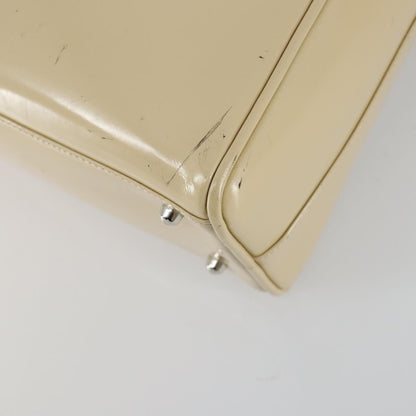 Gucci GUCCI Hand Bag Patent leather 2way Beige Silver 000 1274 0505 Authentic 155235