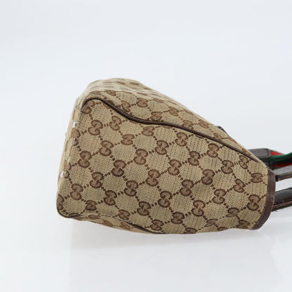 Gucci GUCCI GG Canvas Web Sherry Line Hand Bag Beige Red Green 145810 Authentic 155191