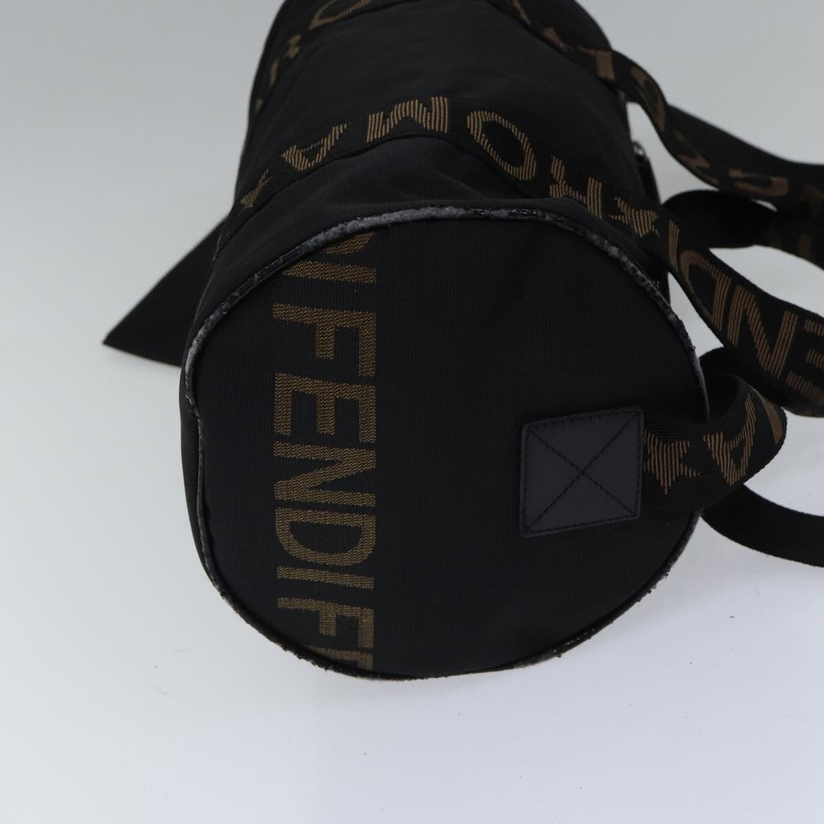 Fendi FENDI Boston Bag Nylon 2way Black Silver 2305 26420 098 Authentic bs17513