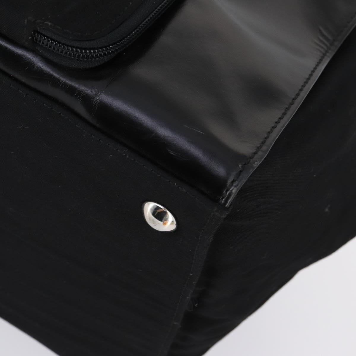 Gucci GUCCI Boston Bag Nylon Leather Black Silver 012 1553 0269 Authentic ti3430