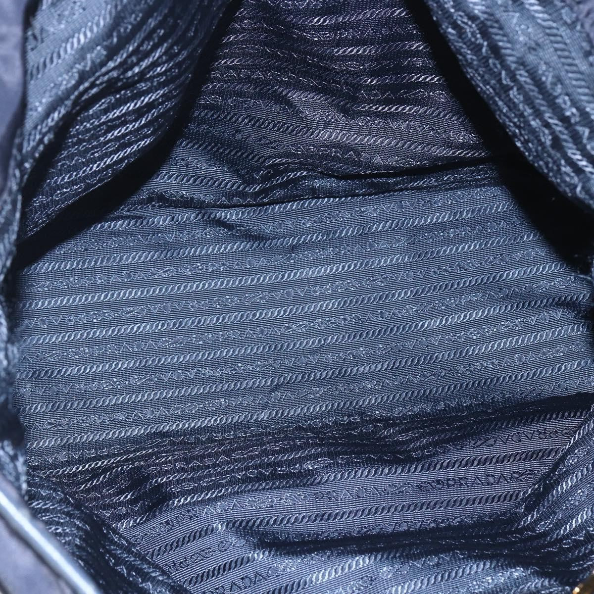 Prada PRADA Tote Bag Nylon Navy Gold Authentic 166304