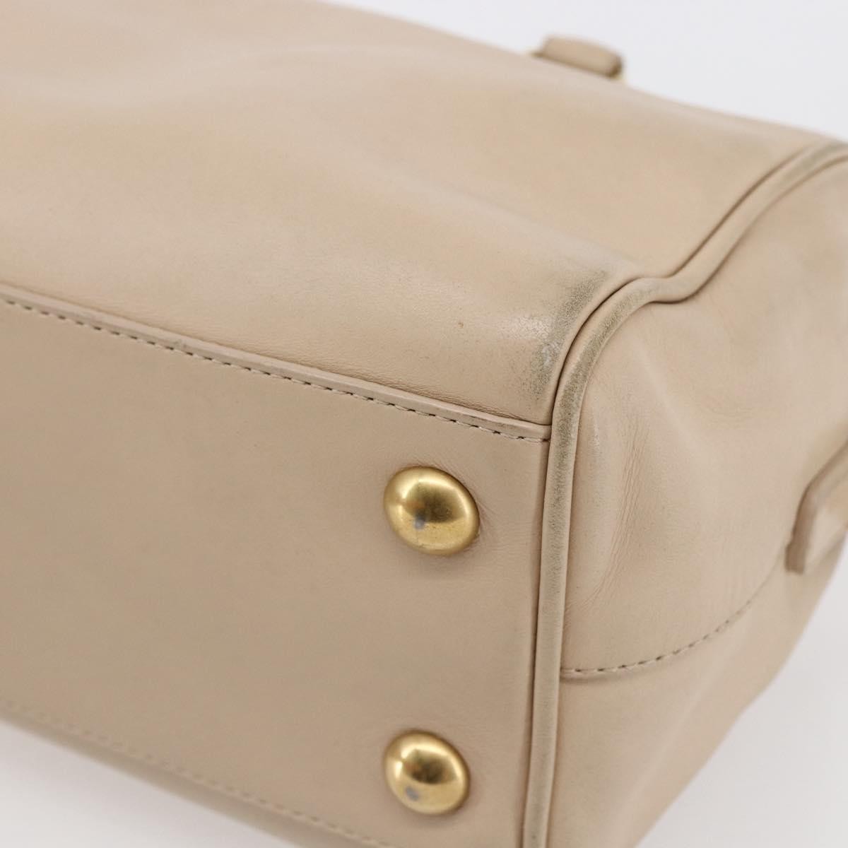 Saint Laurent SAINT LAURENT Mini Boston Bag Leather 2way Beige Gold Authentic bs30083