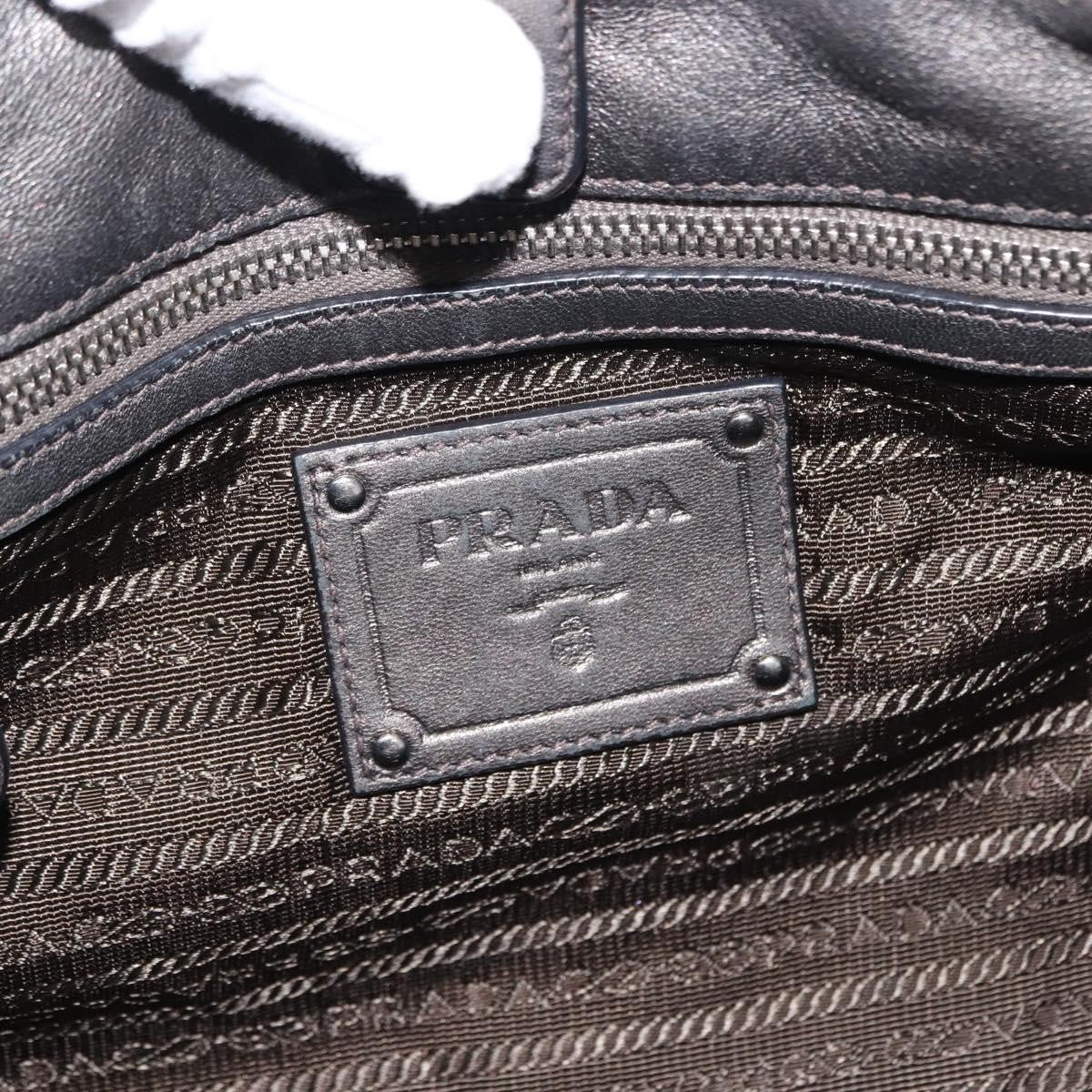Prada PRADA Tote Bag Leather Gray Silver Authentic 146806