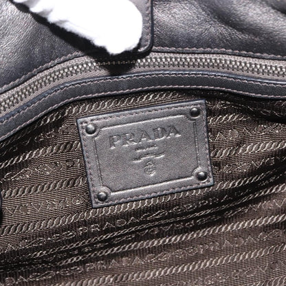 Prada PRADA Tote Bag Leather Gray Silver Authentic 146806