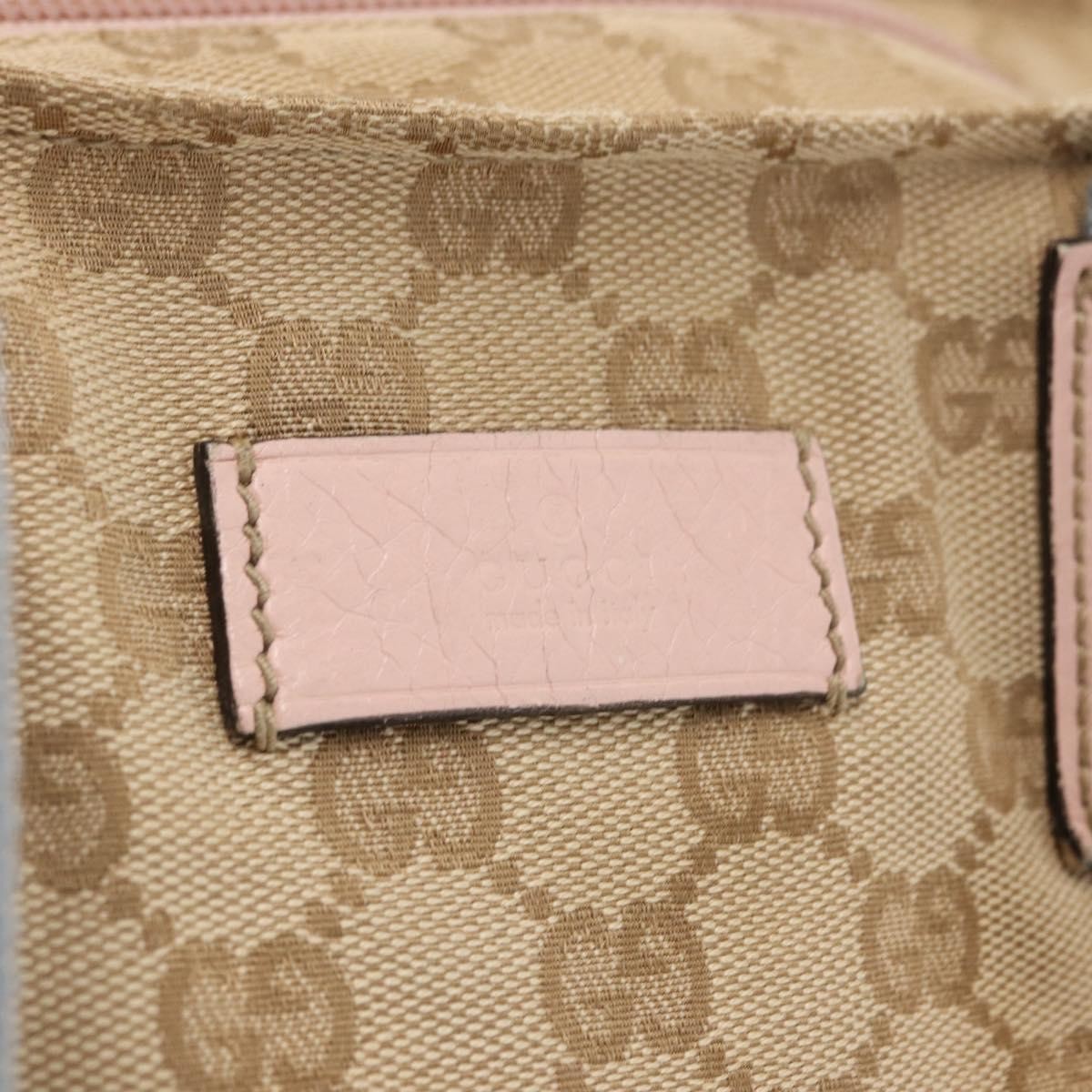 Gucci GUCCI GG Canvas Sherry Line Tote Bag Beige Pink 131230 Authentic 152017