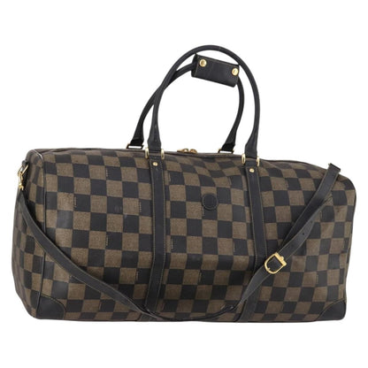 Fendi FENDI Pecan Canvas Boston Bag PVC 2way Black Brown Authentic 141408