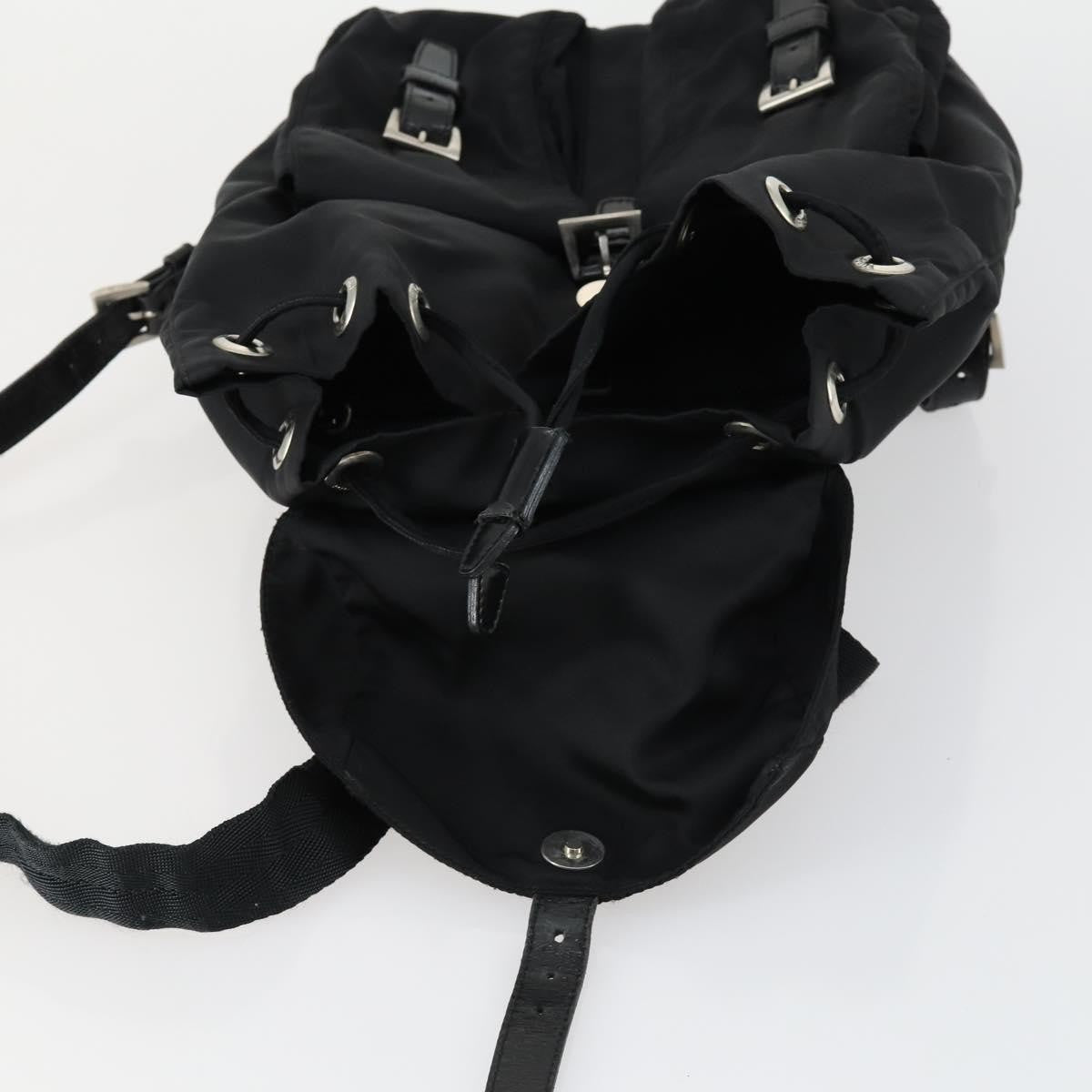 Prada PRADA Backpack Nylon Black Silver Authentic ka1167 Bag