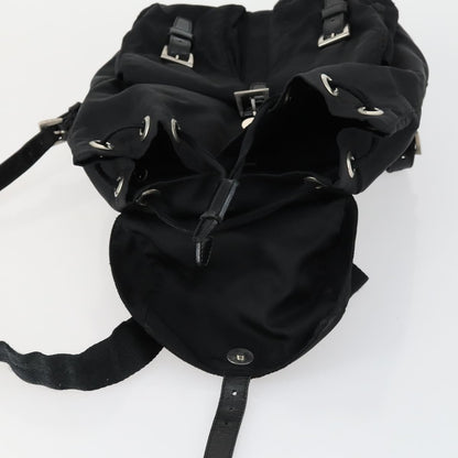 Prada PRADA Backpack Nylon Black Silver Authentic ka1167 Bag