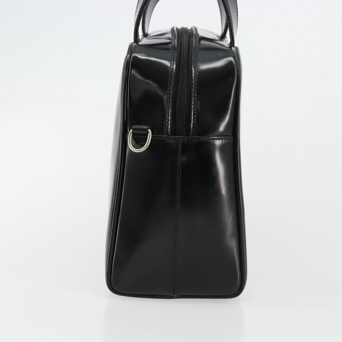 Gucci GUCCI Soho Hand Bag Patent Leather Black Silver 000 1274 0505 Authentic ep14495