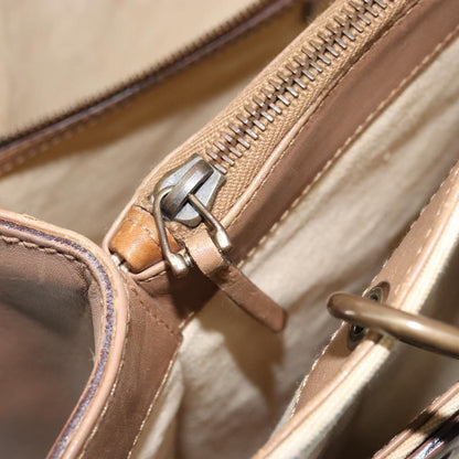Gucci GUCCI Bamboo Hand Bag Canvas Ivory Gold 109138 Authentic 153356