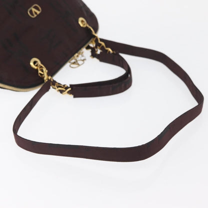 Valentino VALENTINO Chain Hand Bag Nylon 2way Bordeaux Gold Authentic bs34111