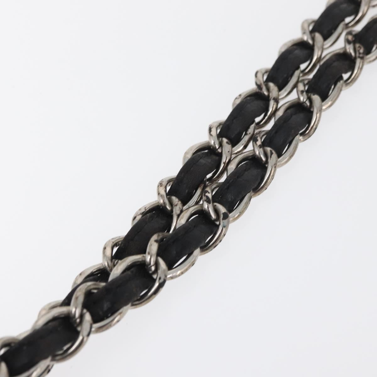 Chanel CHANEL Matelasse Chain Shoulder Bag Patent leather Black Silver CC Authentic 158095
