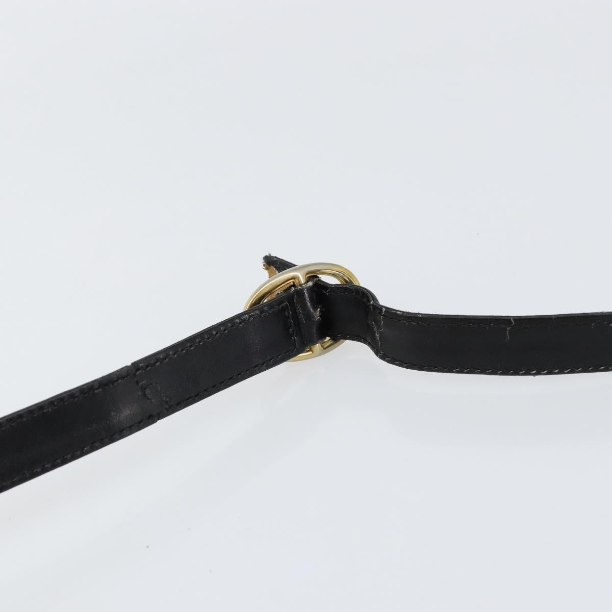 Gucci GUCCI Web Sherry Line Shoulder Bag Leather Black Gold Authentic SW1764