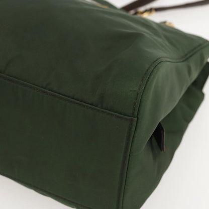 Prada PRADA Chain Shoulder Bag Nylon Green Gold Authentic 159258