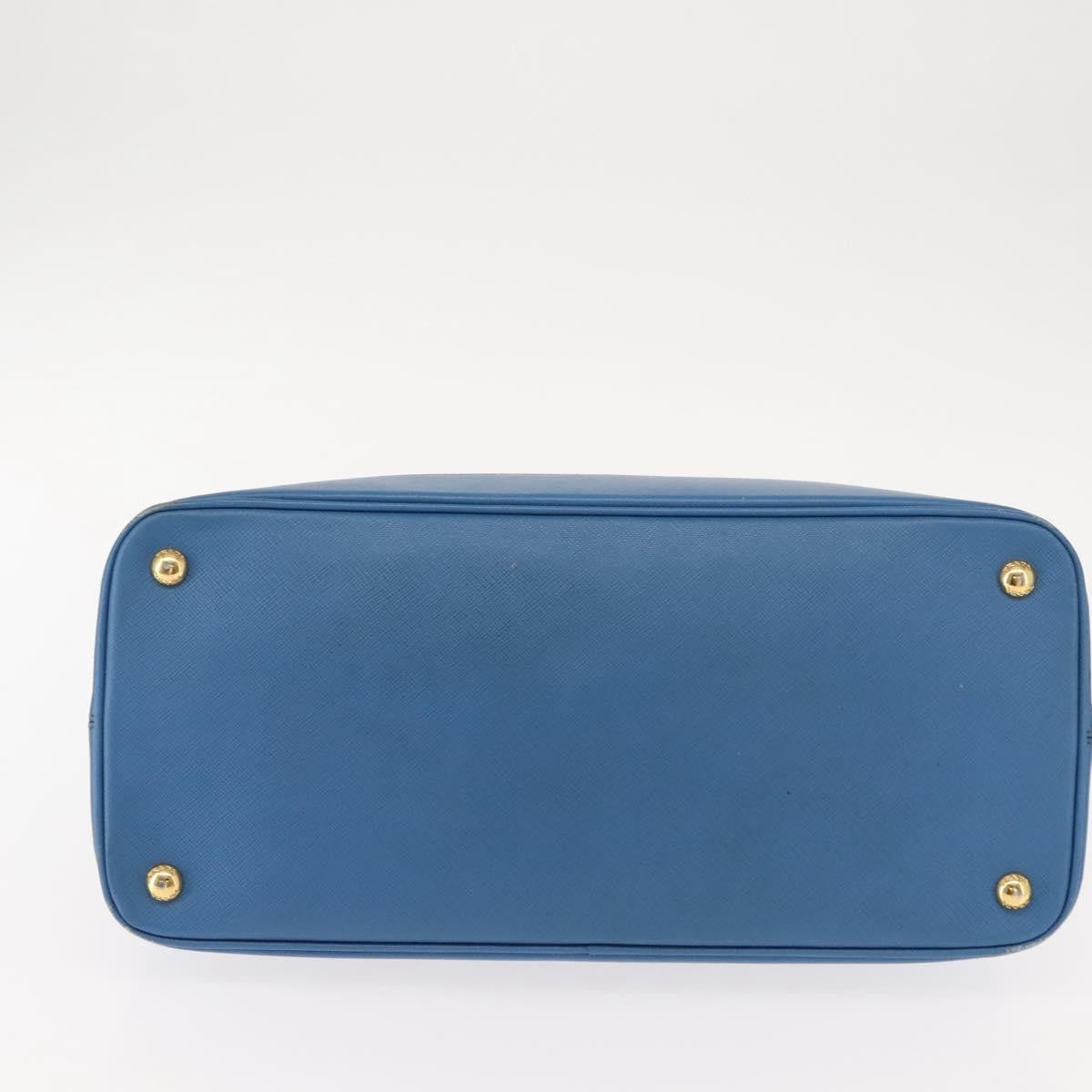 Prada PRADA Hand Bag Safiano leather Blue Gold Authentic fm4916