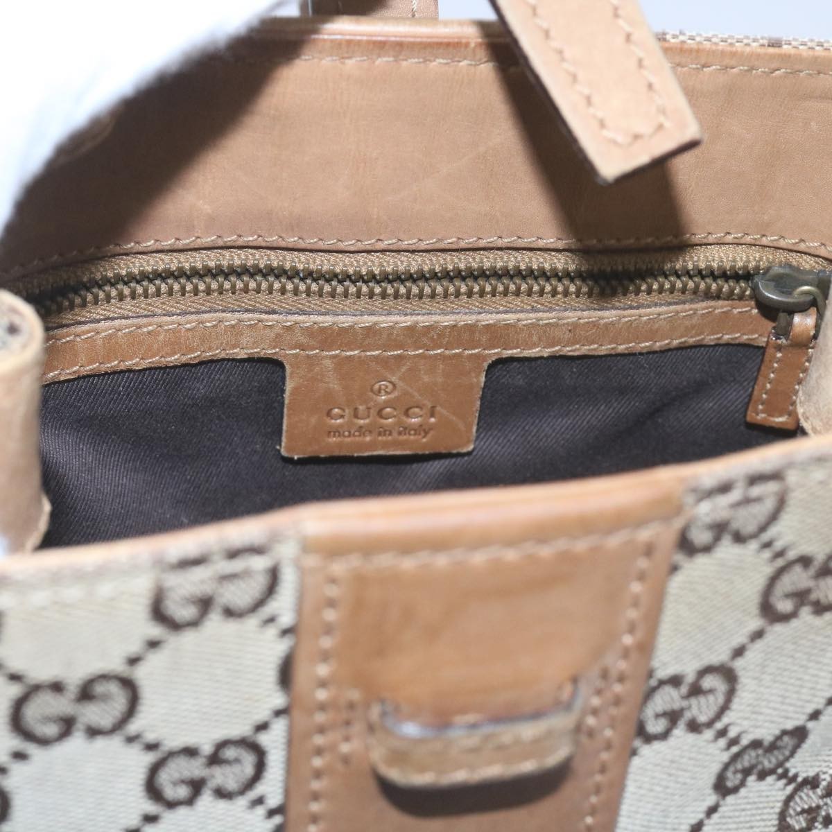 Gucci GUCCI GG Canvas Shoulder Bag Beige 110292 Authentic 61802