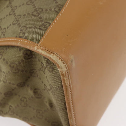 Gucci GUCCI GG Canvas Tote Bag Khaki Gold Authentic 178301
