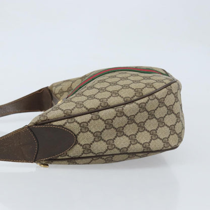 Gucci GUCCI Web Sherry Line GG Supreme Shoulder Bag PVC Beige Gold 010 378 Authentic 172377