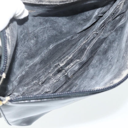 Loewe LOEWE Anagram Shoulder Bag Leather Black Gold Authentic 177548