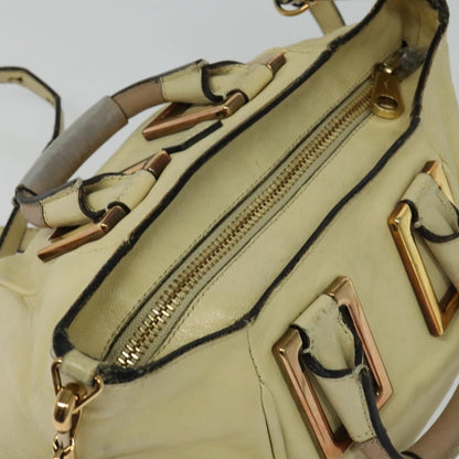 Chloé Chloé Chloe Etel Hand Bag Leather 2way Ivory Gold Authentic 138190