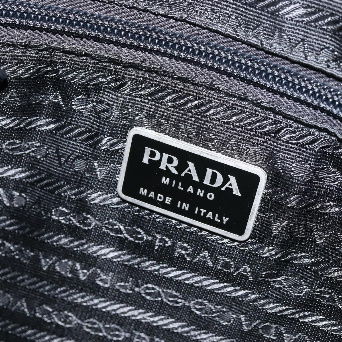 Prada PRADA Shoulder Bag Leather Gray Silver tone Authentic 174484