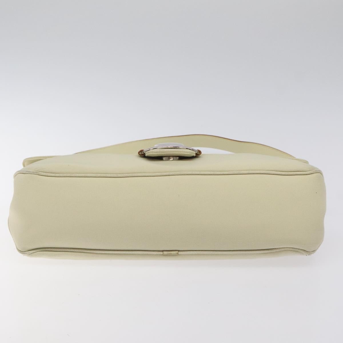 Salvatore Ferragamo Salvatore Ferragamo Gancini Shoulder Bag Canvas White Silver Authentic bs25930