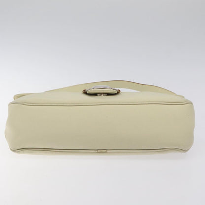 Salvatore Ferragamo Salvatore Ferragamo Gancini Shoulder Bag Canvas White Silver Authentic bs25930