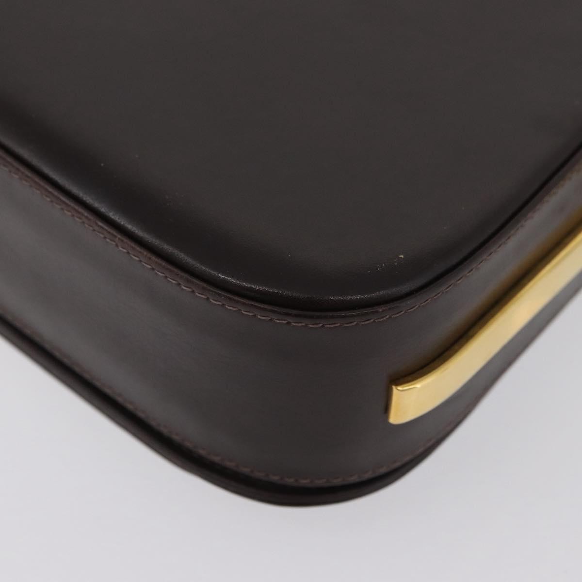 Gucci GUCCI Shoulder Bag Leather Brown Gold Authentic ep13909