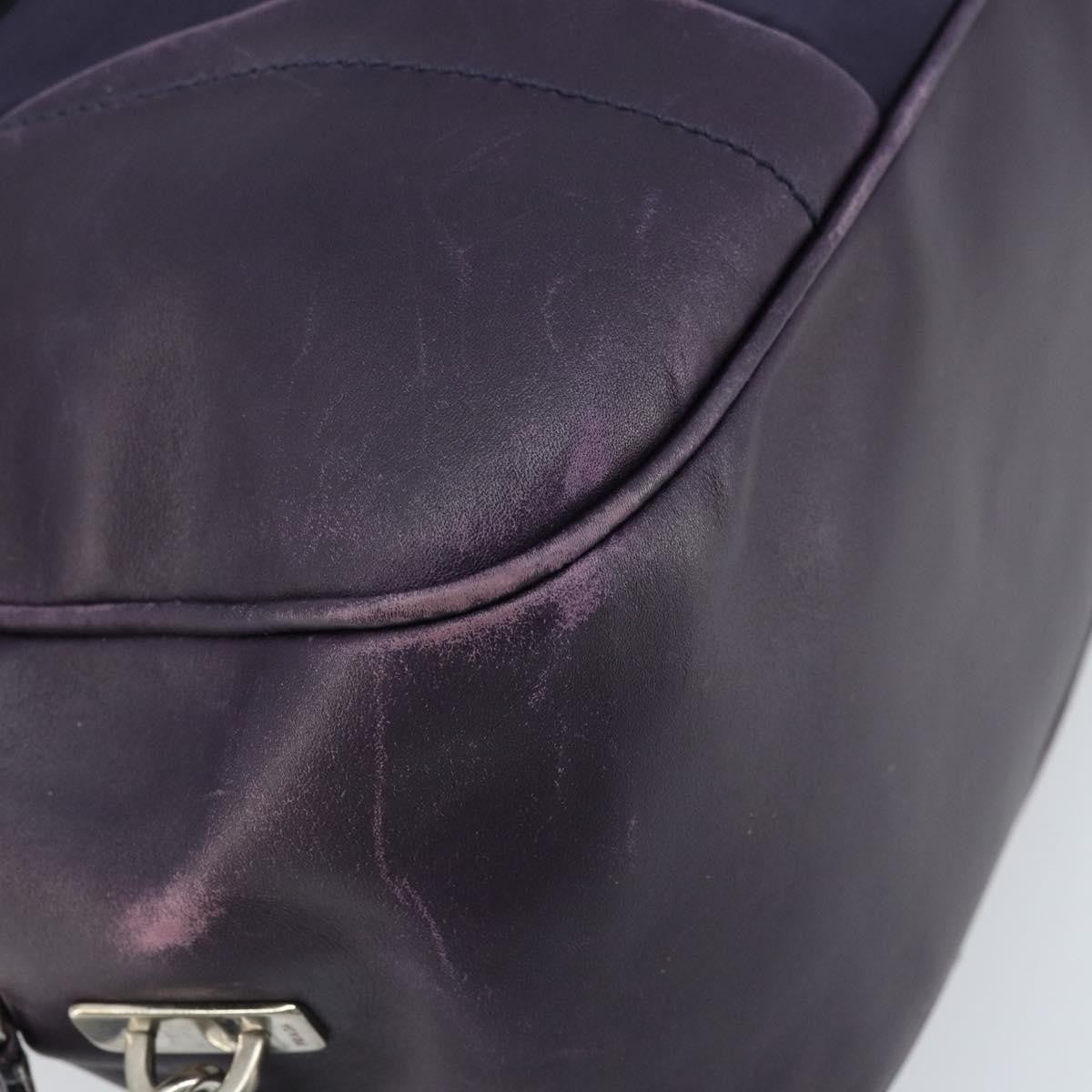 Prada PRADA Boston Bag Nylon Purple Silver Authentic ep13475