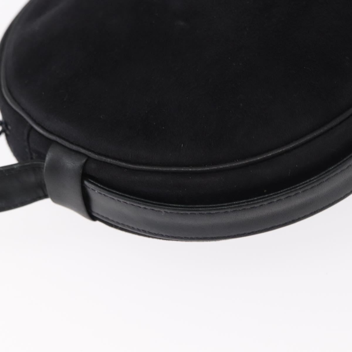 Dior Christian Dior Shoulder Bag Suede Black Gold Authentic 157242