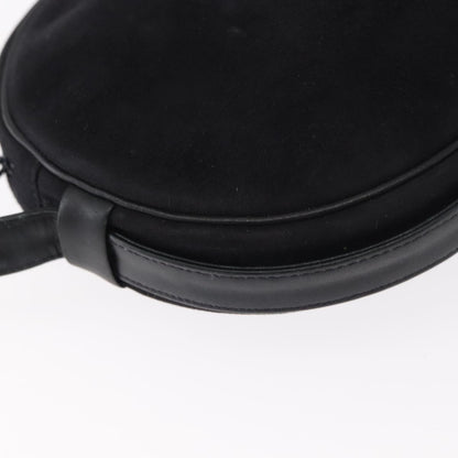 Dior Christian Dior Shoulder Bag Suede Black Gold Authentic 157242