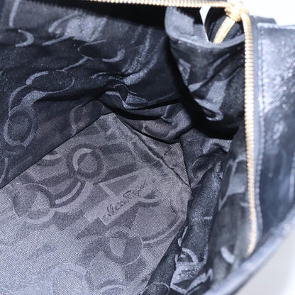 Salvatore Ferragamo Salvatore Ferragamo Chain Vala Tote Bag Canvas Navy Gold Authentic BA7334