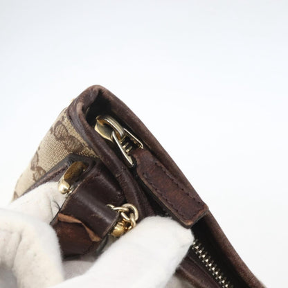Gucci GUCCI GG Canvas Web Sherry Line Shoulder Bag Beige Gold 144388 Authentic hk3291