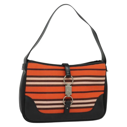 Burberry BURBERRY Blue Label Shoulder Bag Canvas Orange Silver Authentic 140671