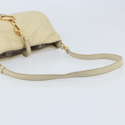 Prada PRADA Shoulder Bag Nylon Beige Gold Authentic LNZ823