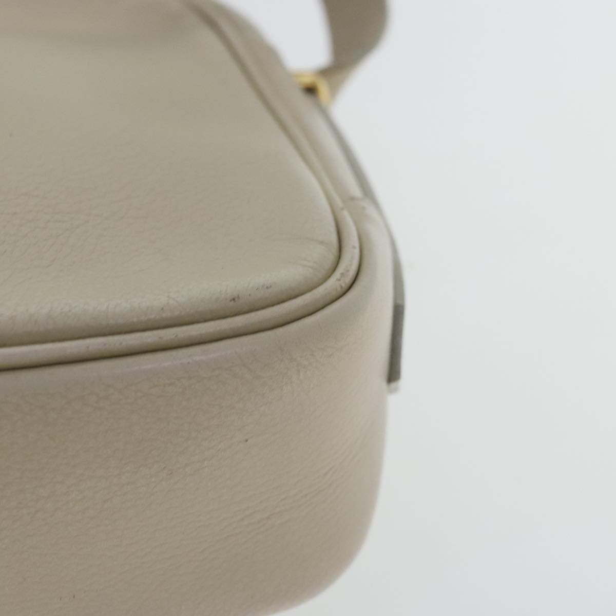 Saint Laurent SAINT LAURENT Shoulder Bag Leather Beige Gold Authentic bs19024