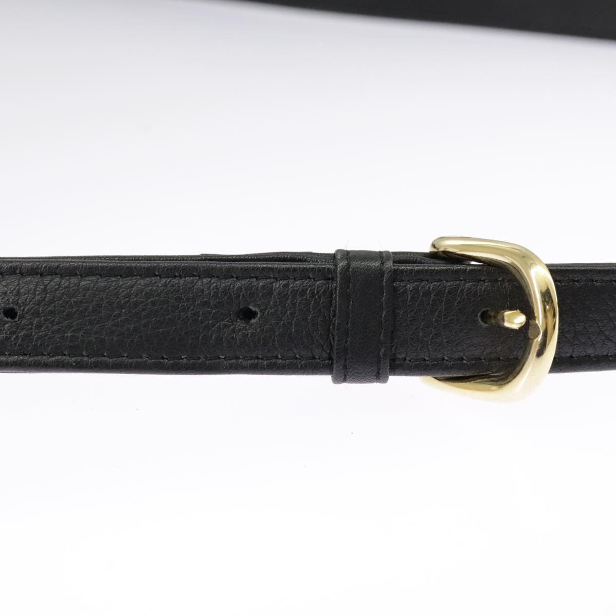 Dior Christian Dior Trotter Canvas Shoulder Bag Navy Gold Authentic 98475