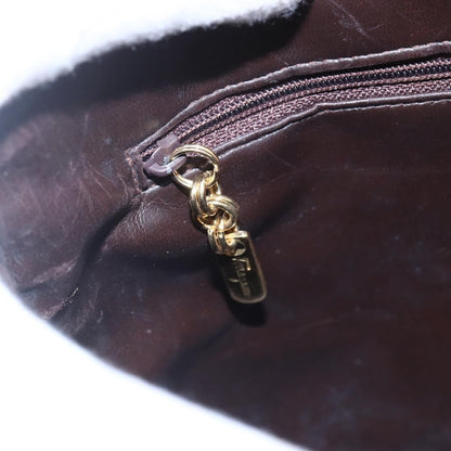 Salvatore Ferragamo Salvatore Ferragamo Gancini Hand Bag Leather Brown Gold Authentic 150384