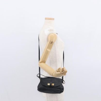 Chloé Chloé Chloe Lily Hand Bag Leather 2way Black Gold Authentic BA8650