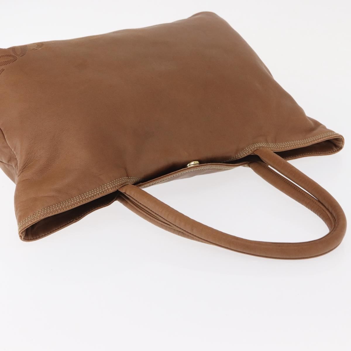 Loewe LOEWE Anagram Tote Bag Leather Brown Gold Authentic 151671