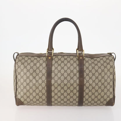 Gucci GUCCI GG Supreme Hand Bag Leather 2 Set Black Beige Authentic 173983
