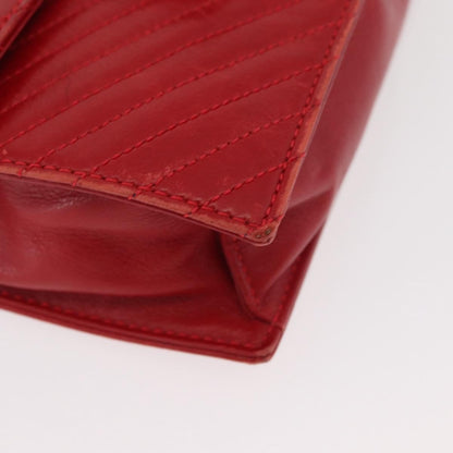 Celine CELINE Chain Shoulder Bag Leather 2way Red Gold Authentic BA13005