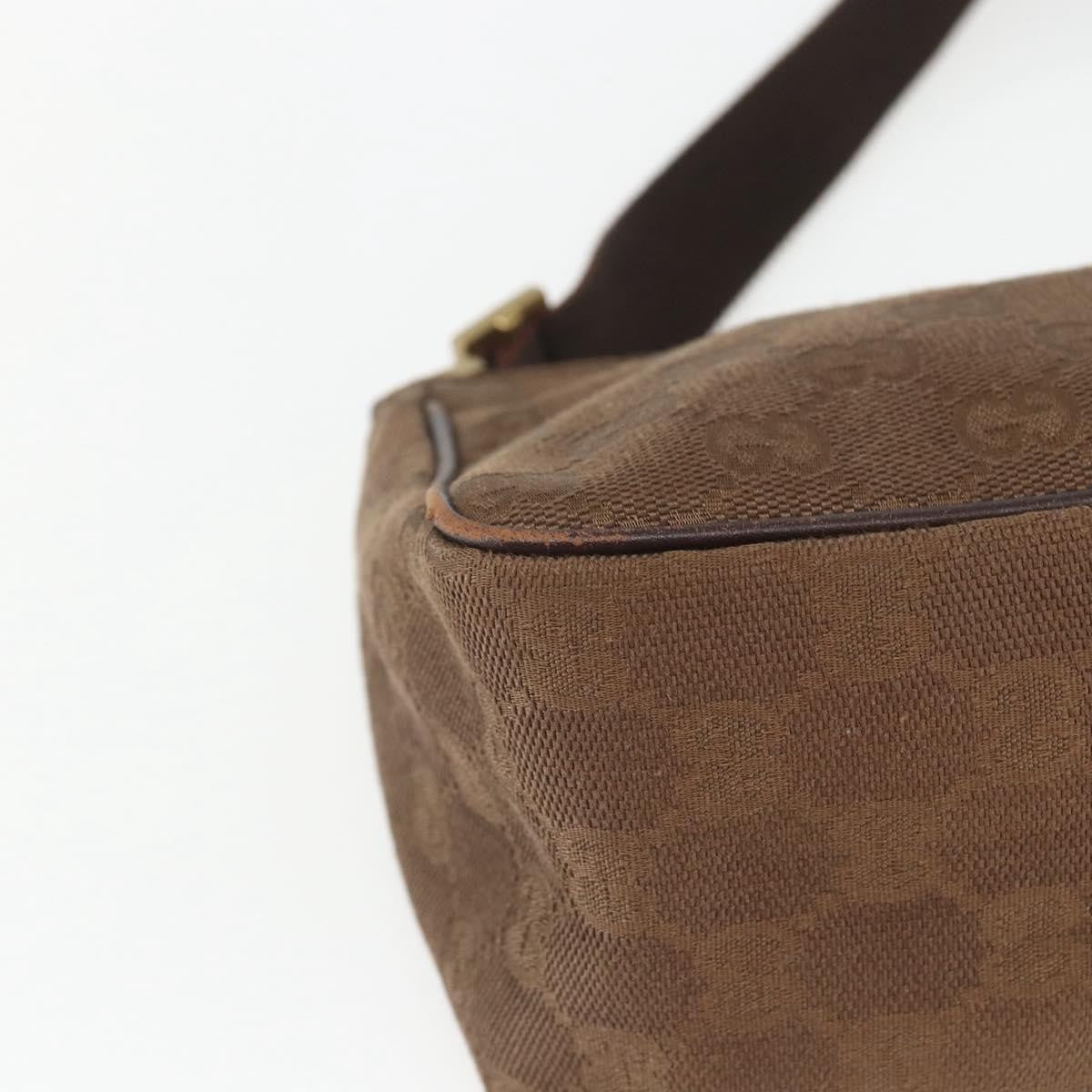 Gucci GUCCI GG Canvas Shoulder Bag Brown Gold 106644 Authentic 164050